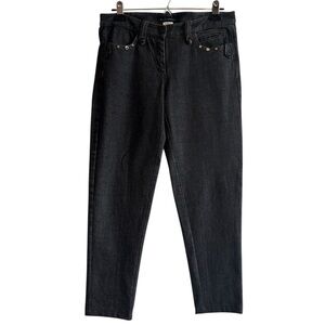 Massimo Rebecchi Italian Black Shimmer Denim Straight Leg Jeans Size 44/ US 8